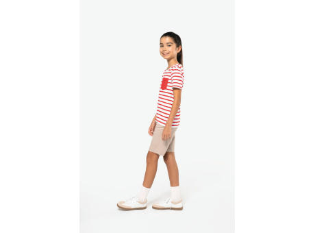Camiseta Marinero a rayas con bolsillo manga corta para niños