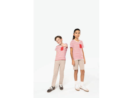 Camiseta Marinero a rayas con bolsillo manga corta para niños