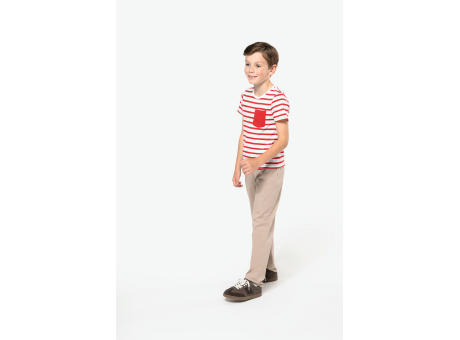 Camiseta Marinero a rayas con bolsillo manga corta para niños