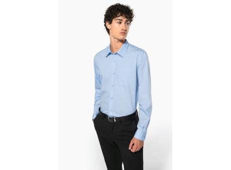Camisa popelina manga larga hombre
