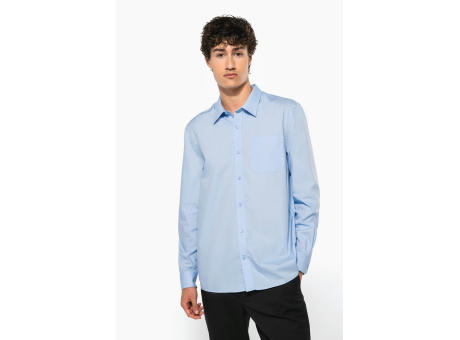 Camisa popelina manga larga hombre