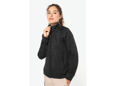 Chaqueta jaspeada con cremallera mujer