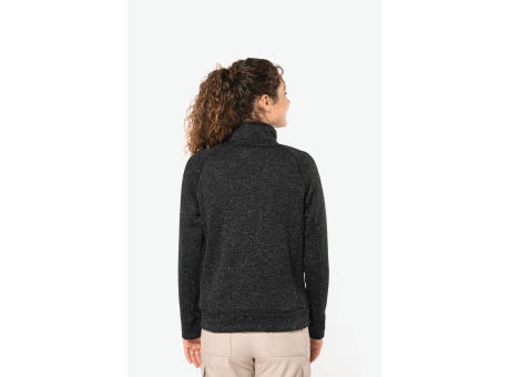 Chaqueta jaspeada con cremallera mujer
