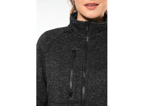 Chaqueta jaspeada con cremallera mujer