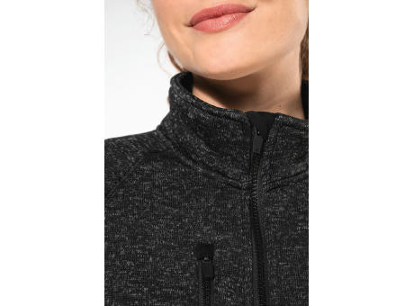 Chaqueta jaspeada con cremallera mujer