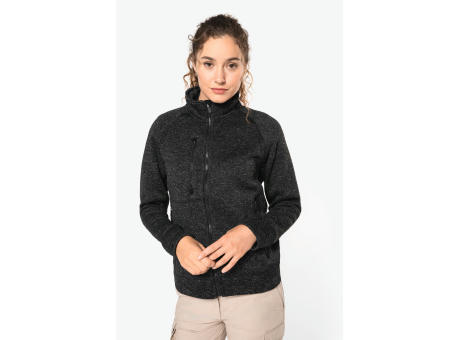 Chaqueta jaspeada con cremallera mujer