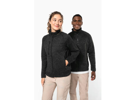 Chaqueta jaspeada con cremallera mujer