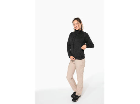 Chaqueta jaspeada con cremallera mujer