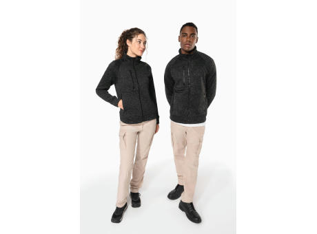 Chaqueta jaspeada con cremallera mujer