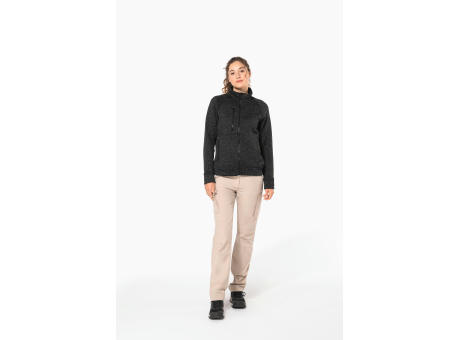 Chaqueta jaspeada con cremallera mujer