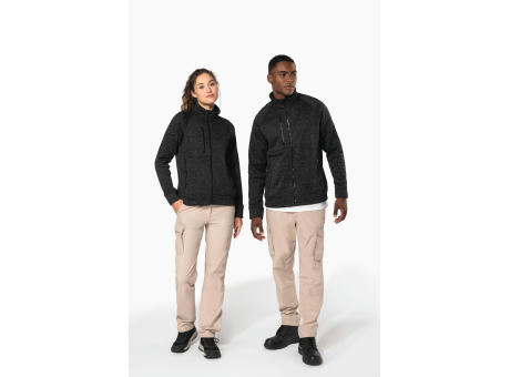 Chaqueta jaspeada con cremallera mujer