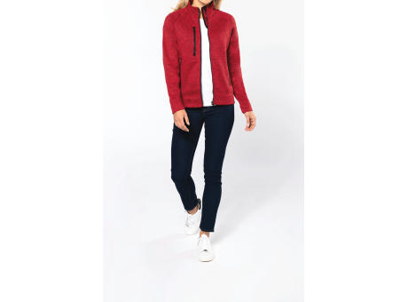 Chaqueta jaspeada con cremallera mujer