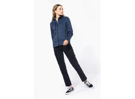 Chaqueta jaspeada con cremallera mujer