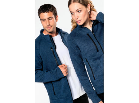 Chaqueta jaspeada con cremallera mujer