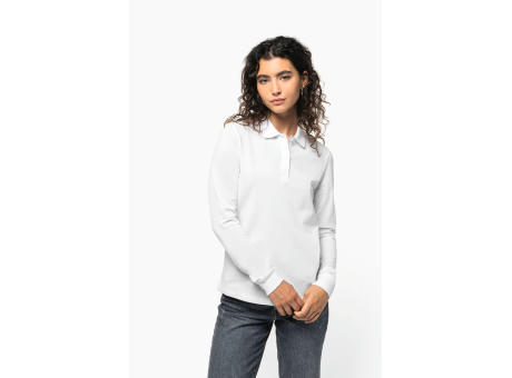 Polo de punto piqué manga larga Bio180 mujer