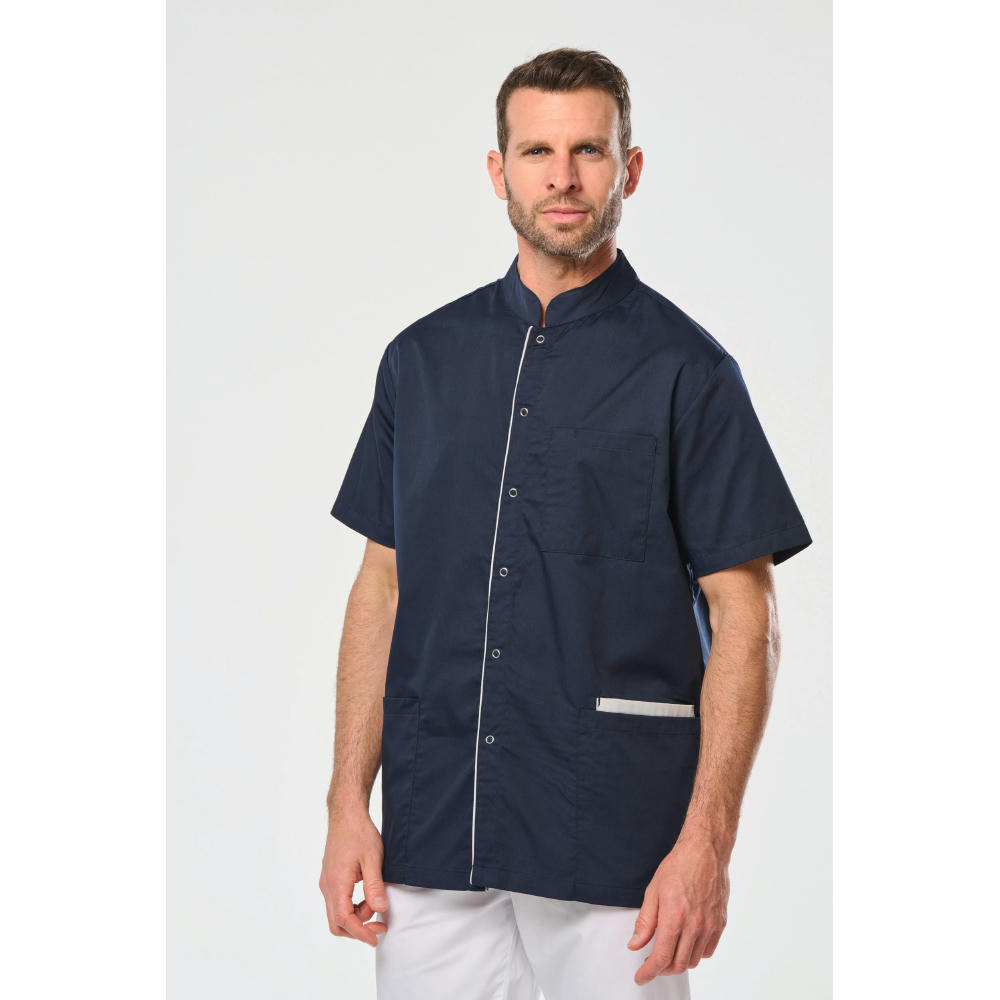 Blusa polialgodón con botones a presión hombre