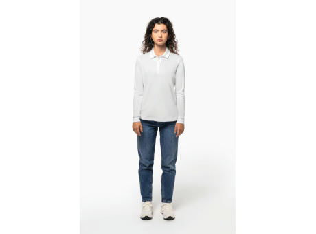 Polo de punto piqué manga larga Bio180 mujer