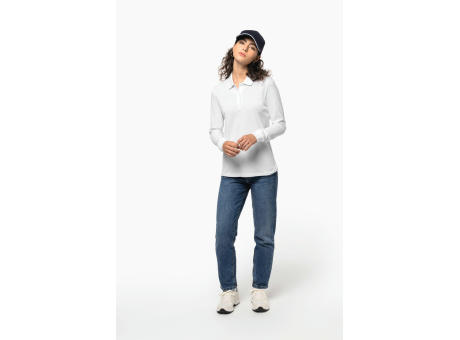 Polo de punto piqué manga larga Bio180 mujer