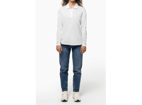 Polo de punto piqué manga larga Bio180 mujer