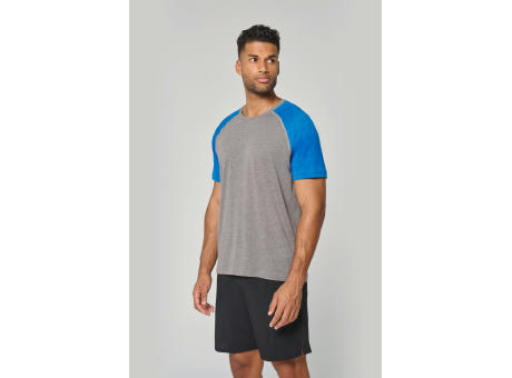 Camiseta bicolor triblend de deporte manga corta adulto