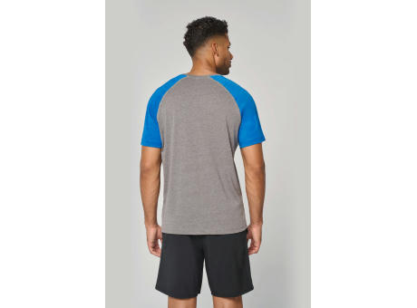 Camiseta bicolor triblend de deporte manga corta adulto