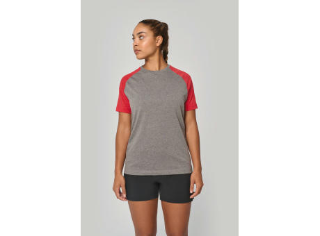 Camiseta bicolor triblend de deporte manga corta adulto