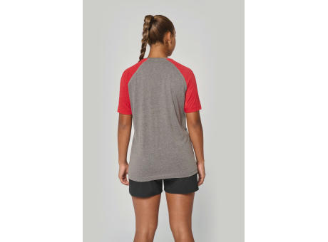 Camiseta bicolor triblend de deporte manga corta adulto