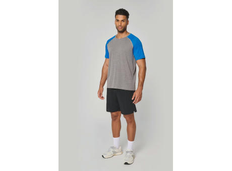 Camiseta bicolor triblend de deporte manga corta adulto