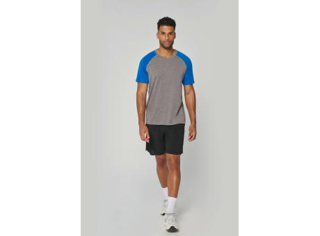 Camiseta bicolor triblend de deporte manga corta adulto