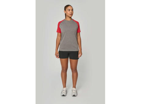 Camiseta bicolor triblend de deporte manga corta adulto