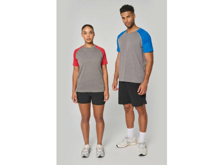Camiseta bicolor triblend de deporte manga corta adulto