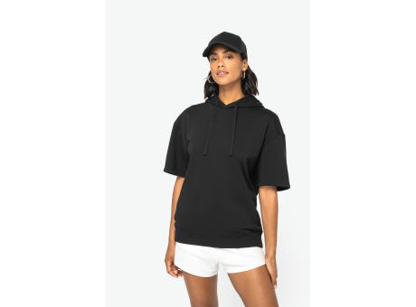 Sudadera ecorresponsable con capucha de manga corta y hombros caídos French Terry unisex