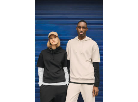 Sudadera ecorresponsable con capucha de manga corta y hombros caídos French Terry unisex