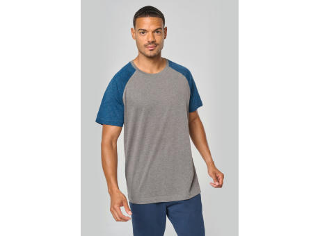 Camiseta bicolor triblend de deporte manga corta adulto