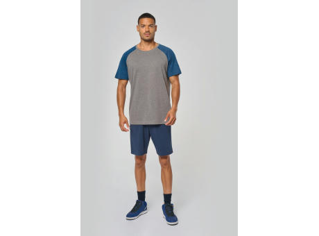 Camiseta bicolor triblend de deporte manga corta adulto