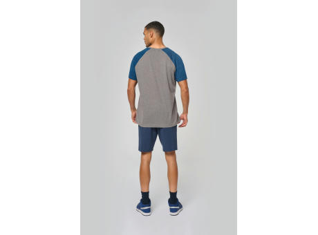 Camiseta bicolor triblend de deporte manga corta adulto