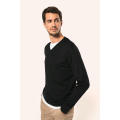 Jersey lana merina cuello de pico hombre