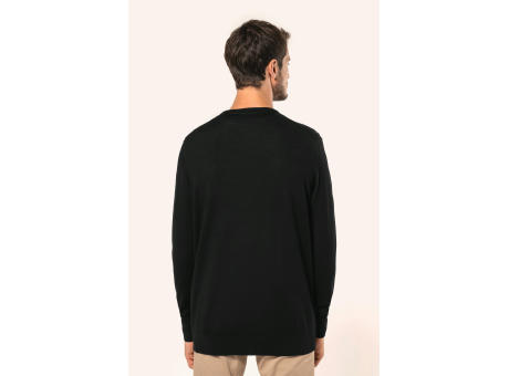 Jersey lana merina cuello de pico hombre