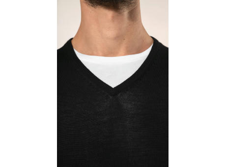 Jersey lana merina cuello de pico hombre