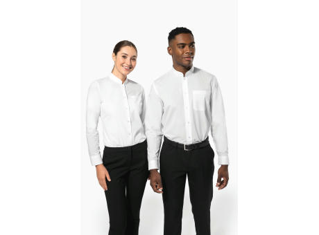 Camisa cuello mao  manga larga hombre