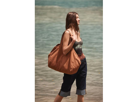 Bolsa shopper de algodón efecto lavado