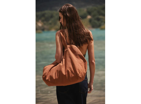 Bolsa shopper de algodón efecto lavado