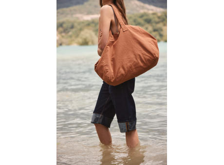 Bolsa shopper de algodón efecto lavado