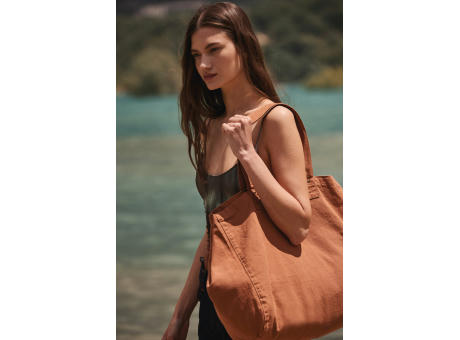Bolsa shopper de algodón efecto lavado