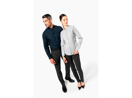 Camisa cuello mao  manga larga hombre