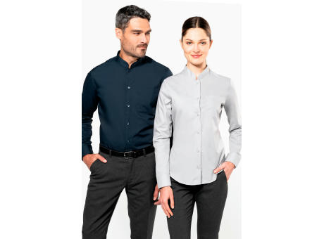 Camisa cuello mao  manga larga hombre