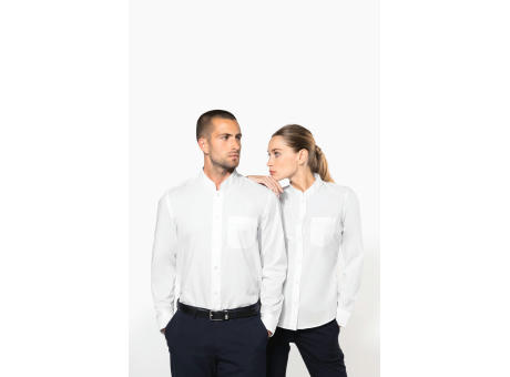 Camisa cuello mao  manga larga hombre