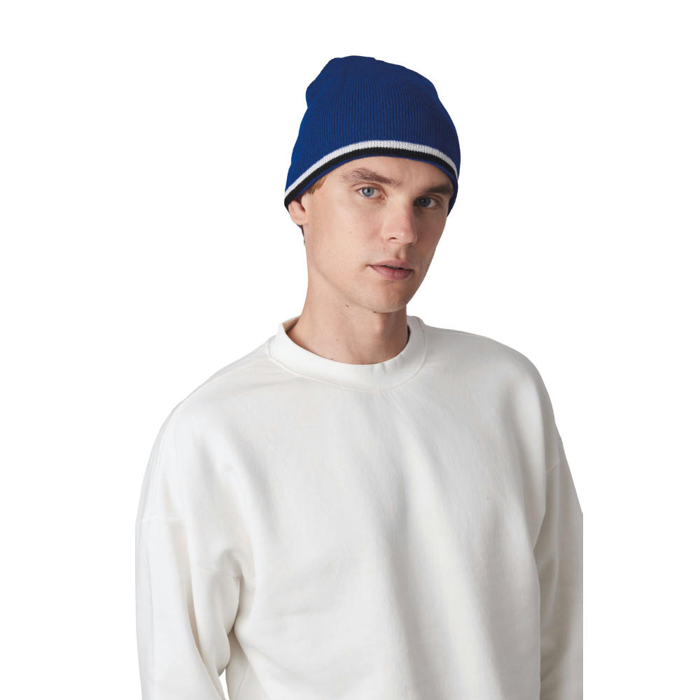 Gorro con tira bicolor contrastada