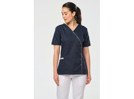 Blusa polialgodón con botones a presión mujer