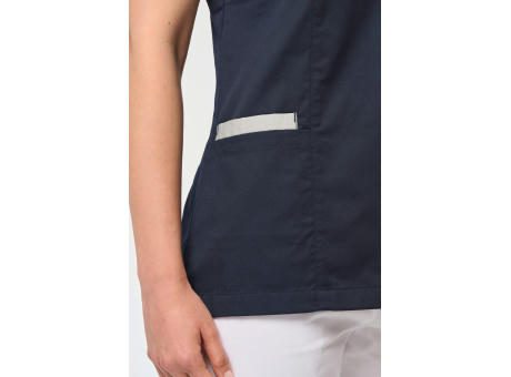 Blusa polialgodón con botones a presión mujer